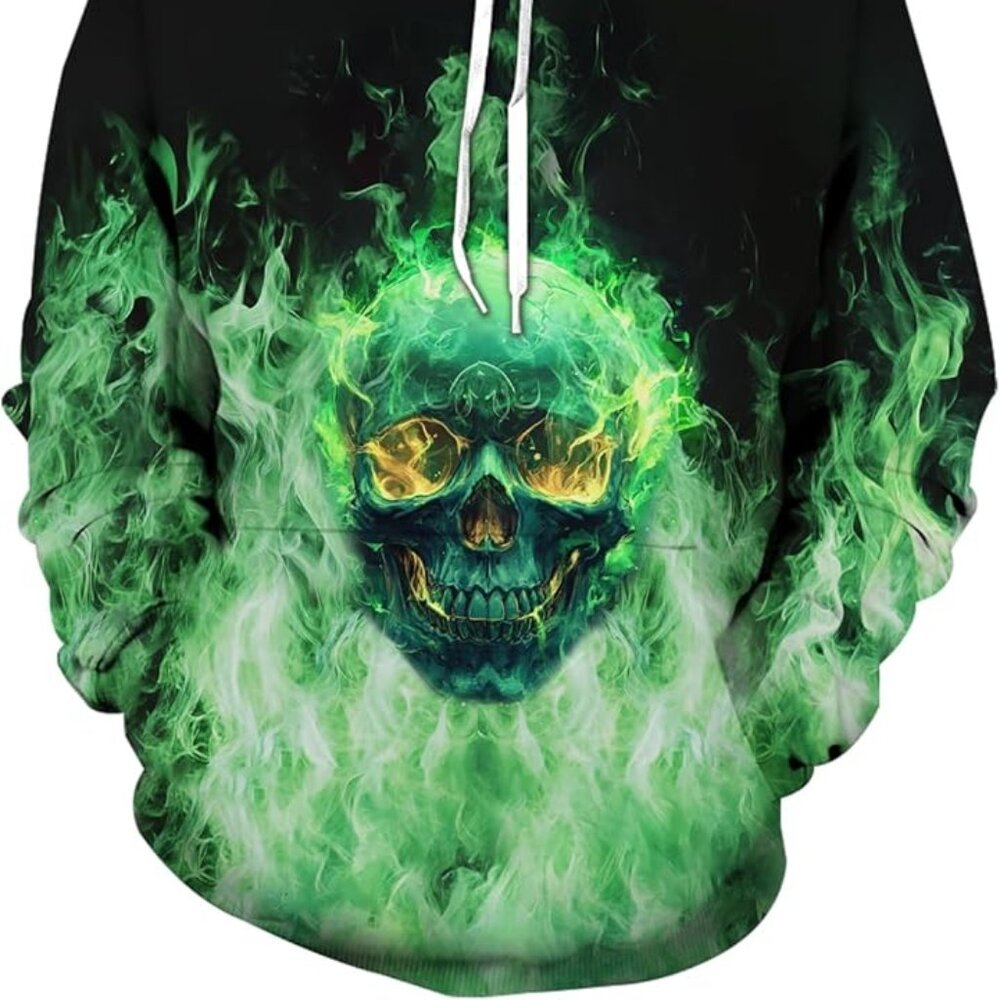 Green fire skull